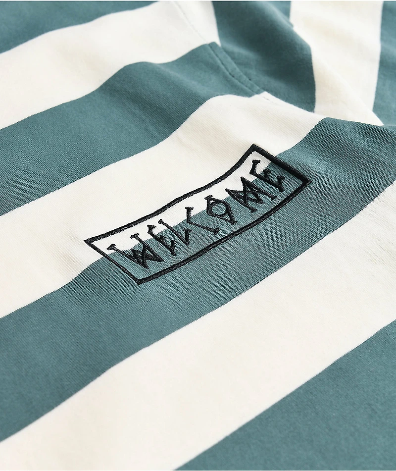 Welcome Thicc Stripe Bone & Atlantic T-Shirt