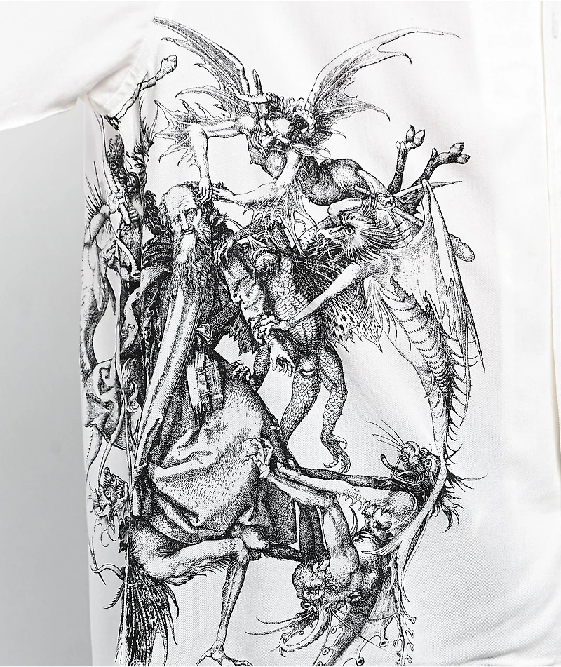 Welcome Torment White Short Sleeve Button Up Shirt