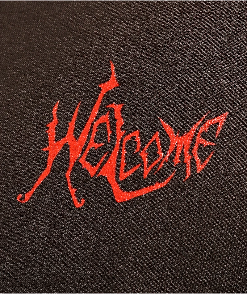 Welcome Twin Spine Chocolate Brown T-Shirt