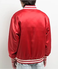 Welcome Union Thermal Satin Red Varsity Jacket