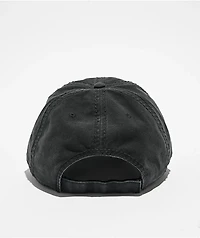 Welcome Vamp Distressed Black Strapback Hat
