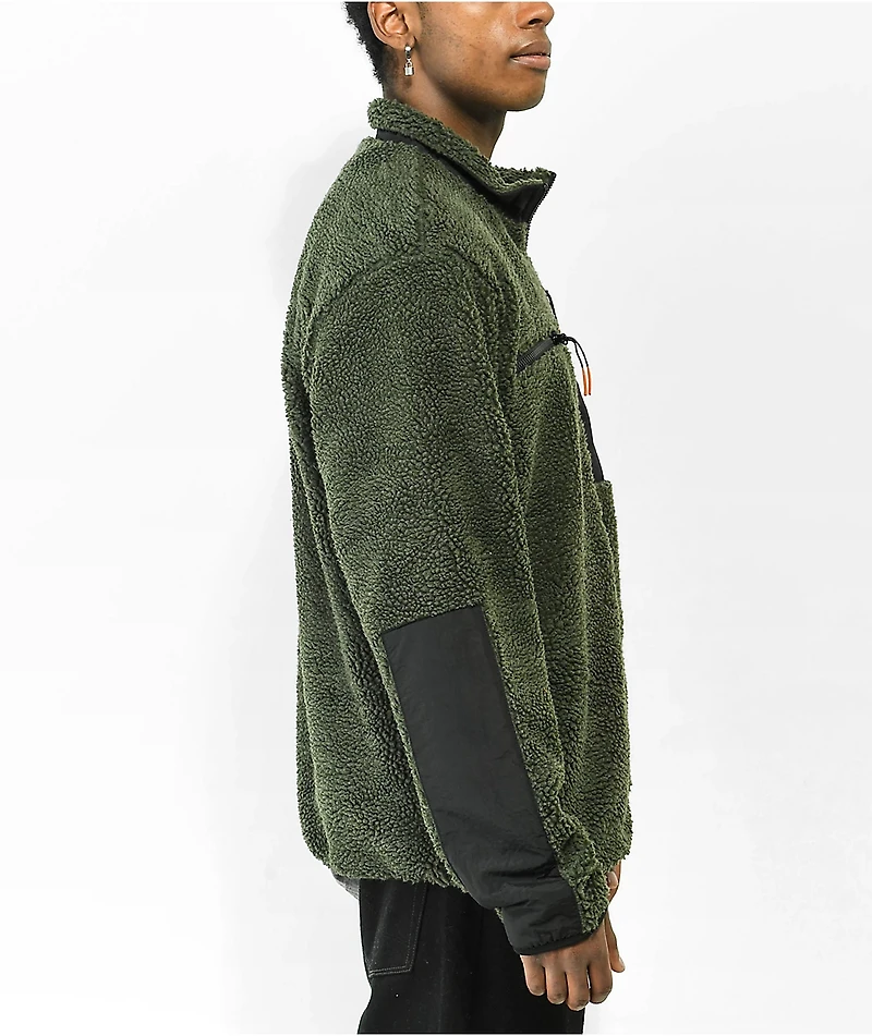 Welcome Vertex Dark Green Sherpa Jacket