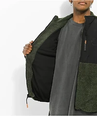 Welcome Vertex Dark Green Sherpa Jacket