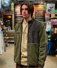 Welcome Vertex Dark Green Sherpa Jacket