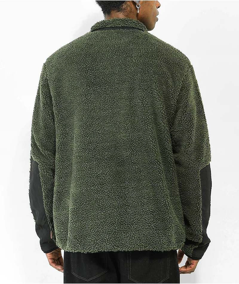 Welcome Vertex Dark Green Sherpa Jacket