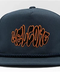 Welcome Warp Navy Snapback Hat