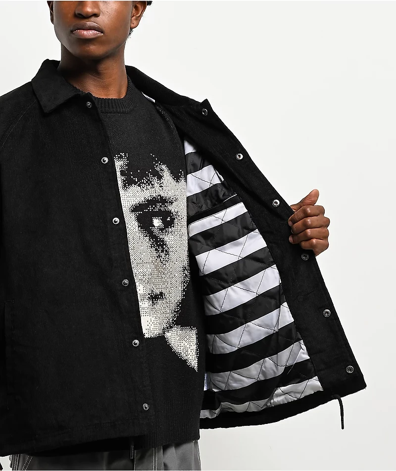 Welcome x Beetlejuice Sandworm Black Corduroy Coaches Jacket
