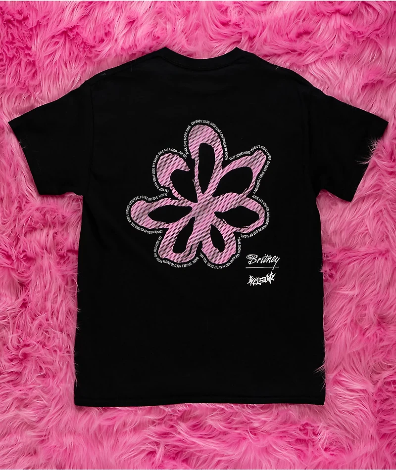 Welcome x Britney Spears Flower Black T-Shirt