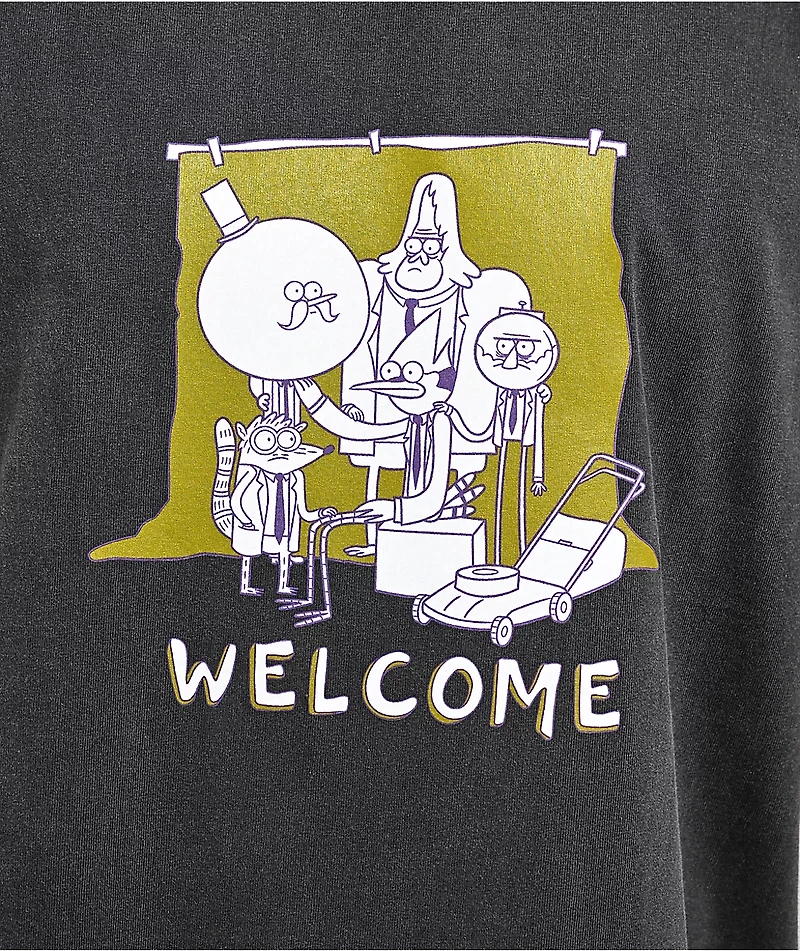 Welcome x Regular Show Mordecai Charcoal Wash T-Shirt