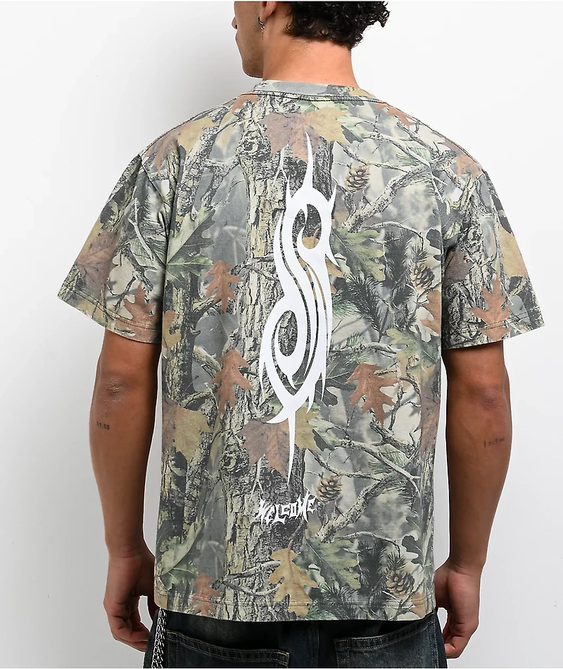 Welcome x Slipknot Oval Logo Green Camo T-Shirt