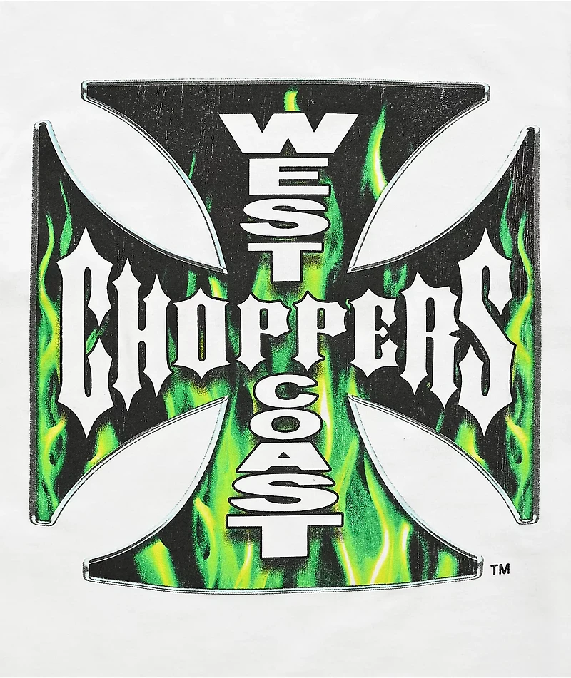 West Coast Choppers Fiery Fill White T-Shirt