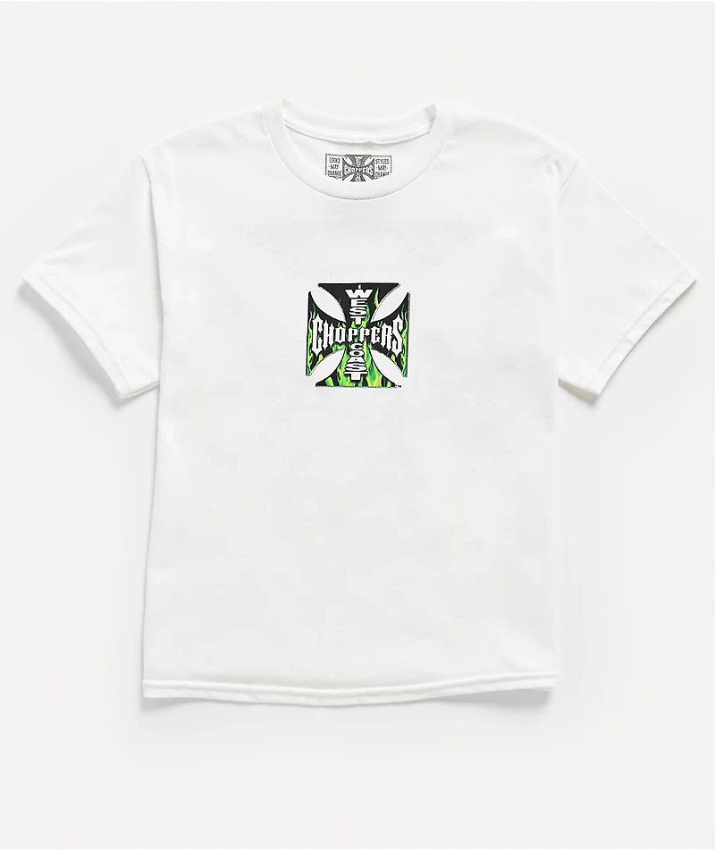 West Coast Choppers Fiery Fill White T-Shirt