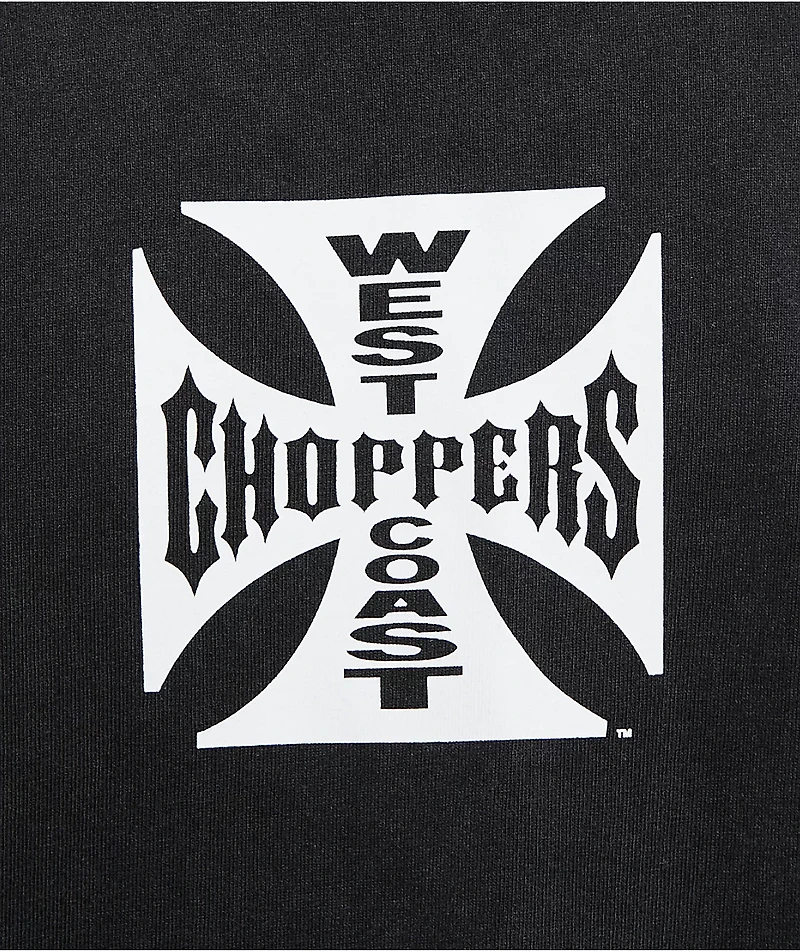 West Coast Choppers Flat Logo Black Wash T-Shirt