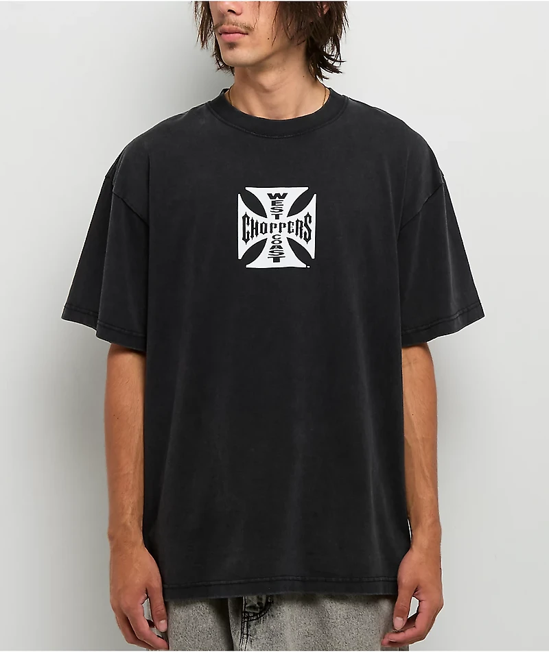 West Coast Choppers Flat Logo Black Wash T-Shirt