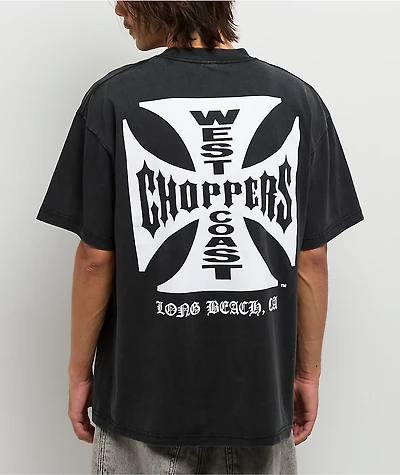 West Coast Choppers Flat Logo Black Wash T-Shirt