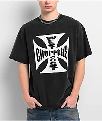 West Coast Choppers Front Cross Washed Black T-Shirt