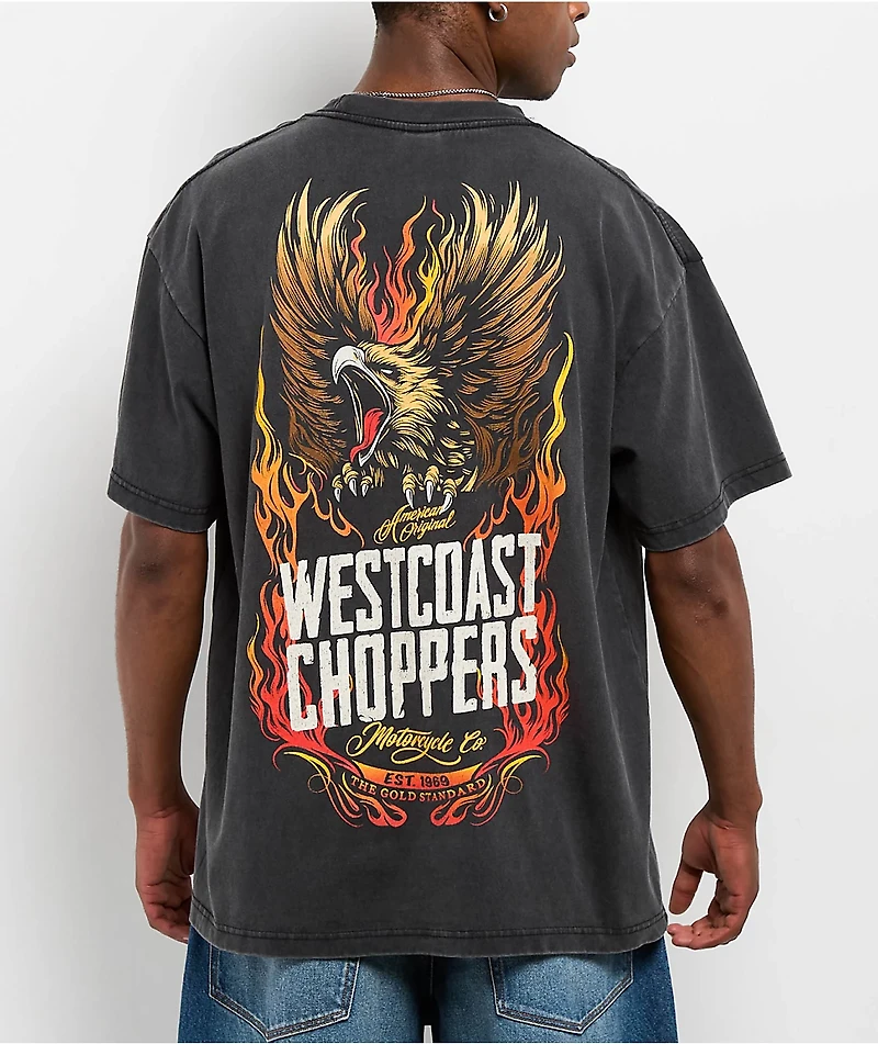 West Coast Choppers Gold Standard Black Wash T-Shirt