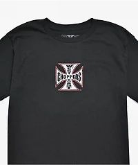 West Coast Choppers Kids Red Outline Cross Black T-Shirt