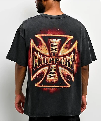 West Coast Choppers Logo Artifact Black Wash T-Shirt