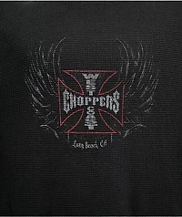 West Coast Choppers Rebel Wings Black Wash Thermal Long Sleeve T-Shirt