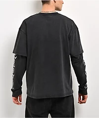 West Coast Choppers Shadow Black Wash 2fer Long Sleeve T-Shirt