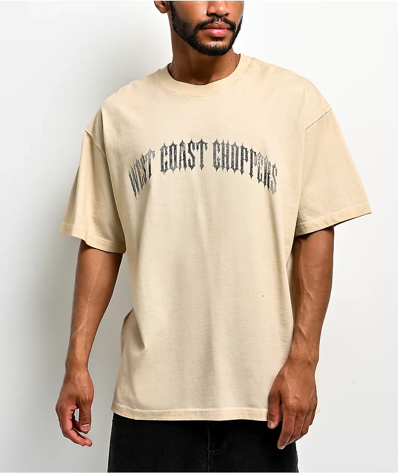 West Coast Choppers Silver To White Natural Wash T-Shirt