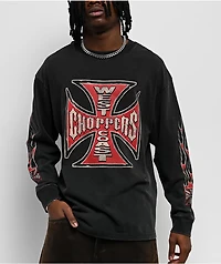 West Coast Choppers Sleight Of Hand Black Wash Long Sleeve T-Shirt