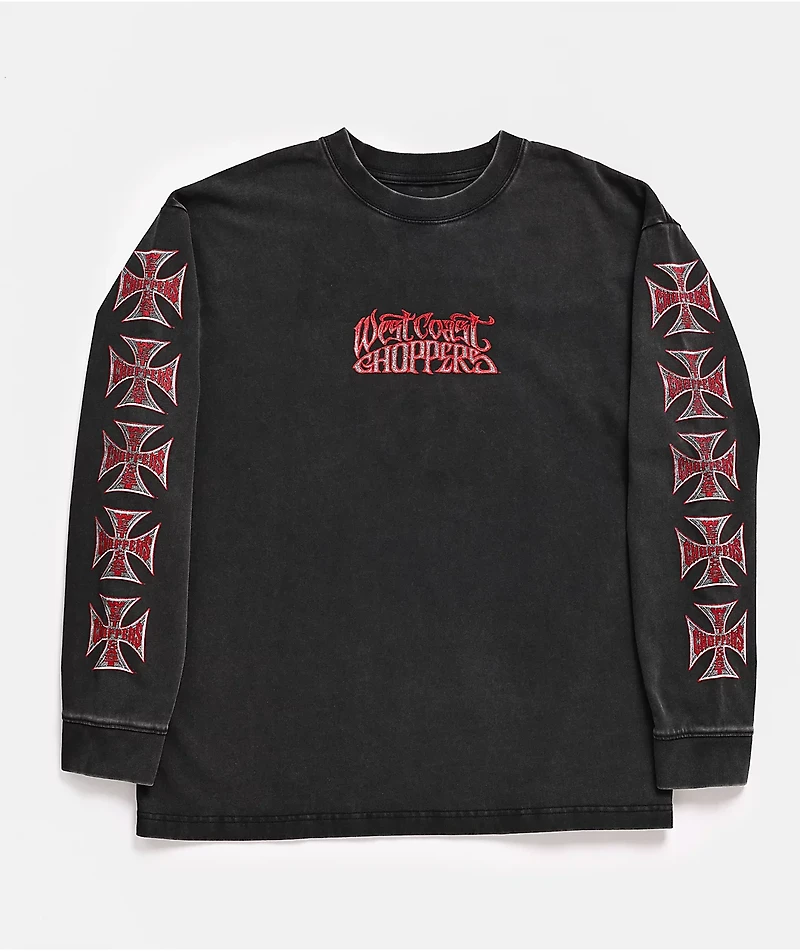 West Coast Choppers Spades Black Wash Long Sleeve T-Shirt