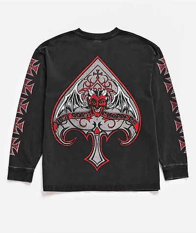 West Coast Choppers Spades Black Wash Long Sleeve T-Shirt