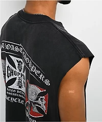 West Coast Choppers Triple Threat Black Wash Tank Top