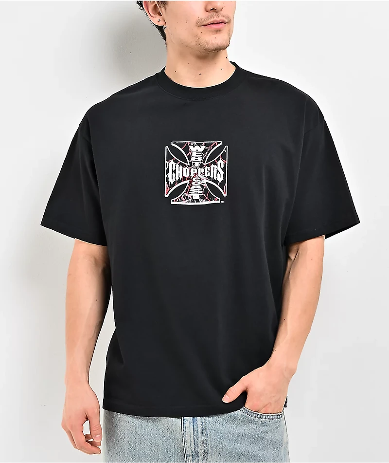 West Coast Choppers Webbed Black T-Shirt