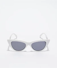 White & Smoke Lens Cateye Sunglasses