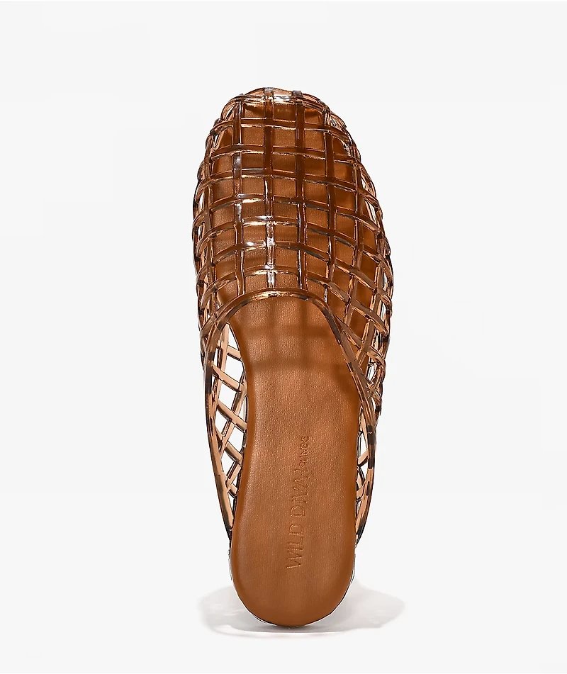 Wild Diva Agga Brown Mule Jelly Shoes