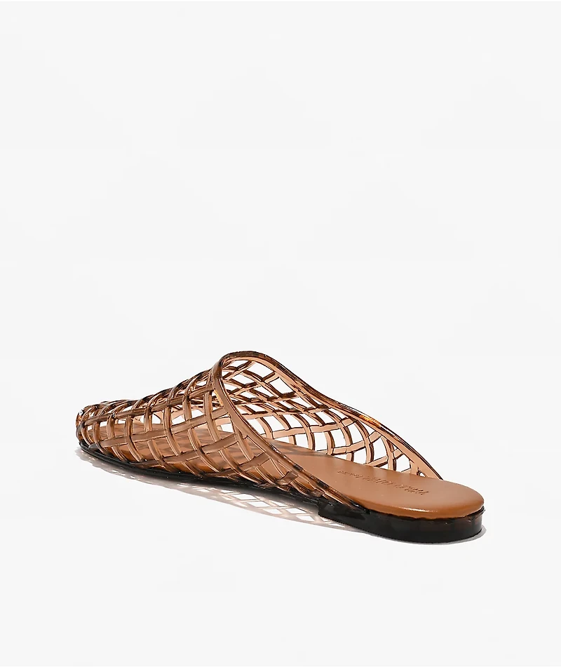 Wild Diva Agga Brown Mule Jelly Shoes