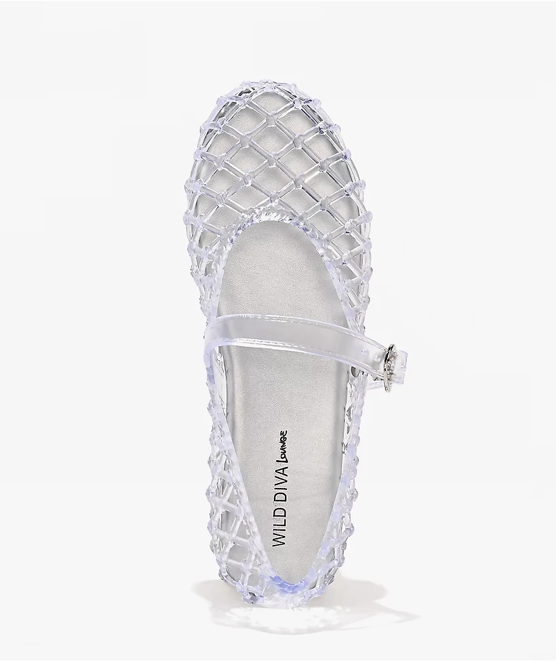 Wild Diva Riri Clear Mary Jane Jelly Shoes