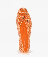 Wild Diva Suhana Orange Ballet Flat Jelly Shoes
