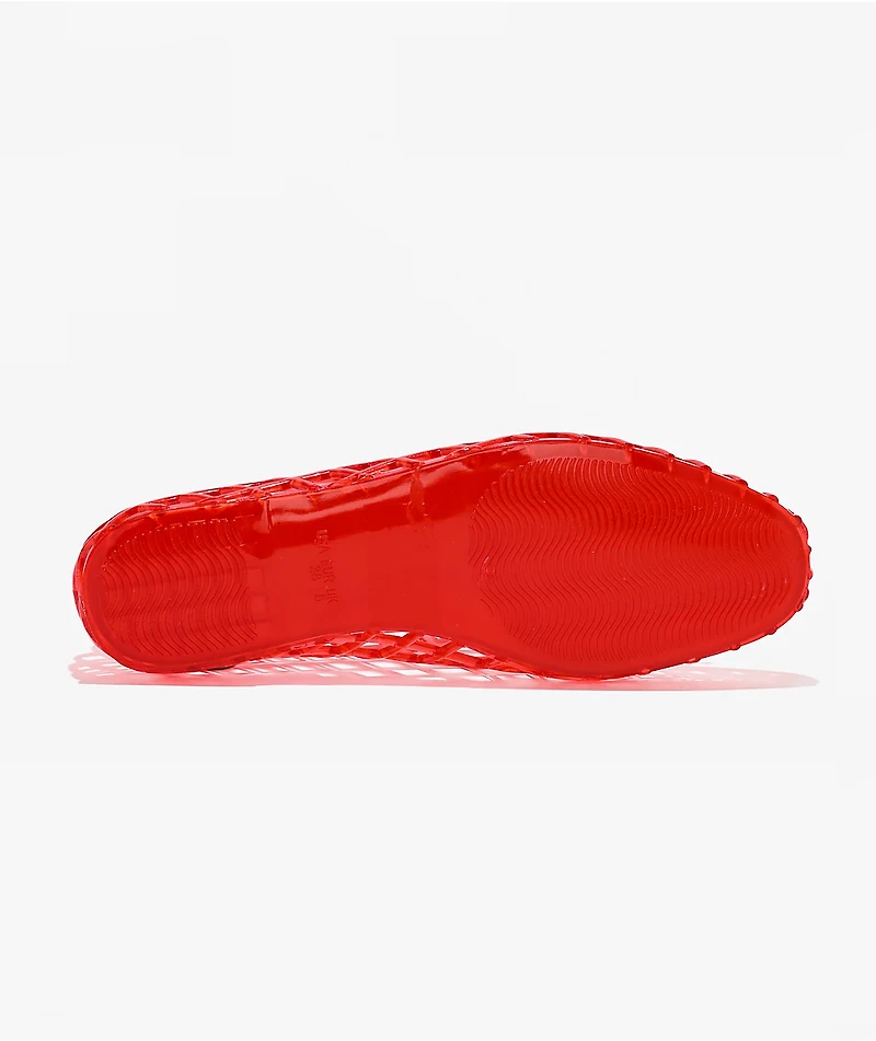 Wild Diva Suhana Red Ballet Flat Jelly Shoes