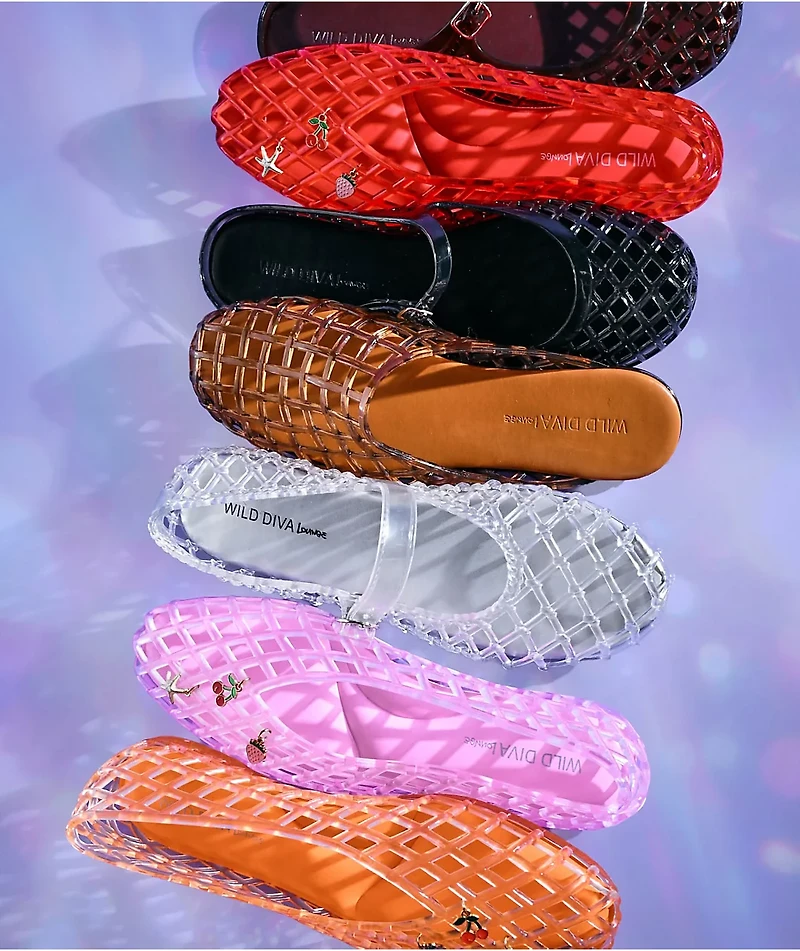 Wild Diva Suhana Red Ballet Flat Jelly Shoes