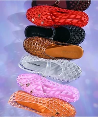 Wild Diva Suhana Red Ballet Flat Jelly Shoes