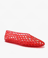 Wild Diva Suhana Red Ballet Flat Jelly Shoes
