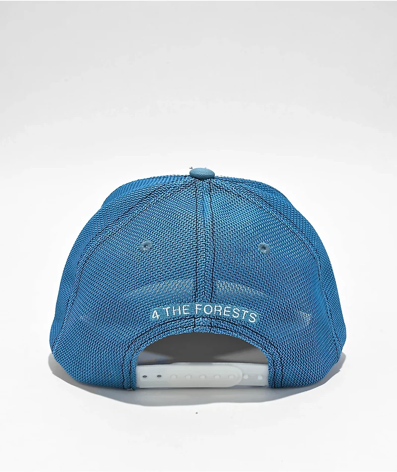 Wild Tribute Smokey The Bear Rust Red & Sky Blue Trucker Hat