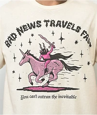 Wizard of Barge Bad News Travels Cream T-Shirt