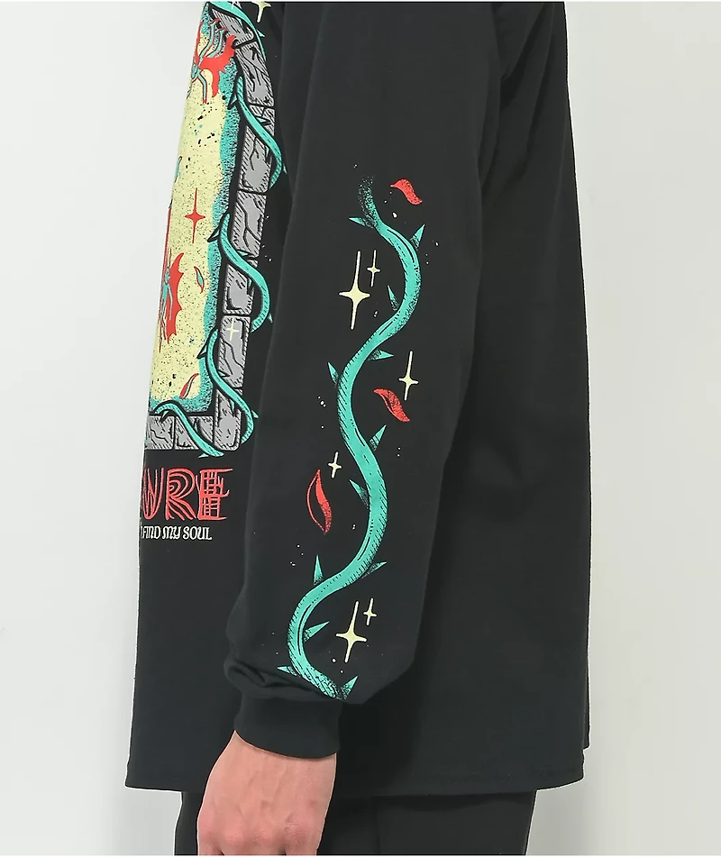 Wizard Of Barge Friends Nature Black Long Sleeve T-Shirt