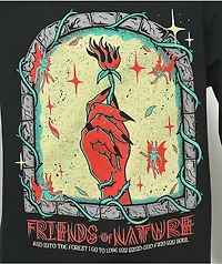Wizard Of Barge Friends Nature Black Long Sleeve T-Shirt