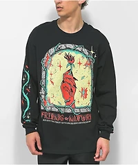 Wizard Of Barge Friends Nature Black Long Sleeve T-Shirt