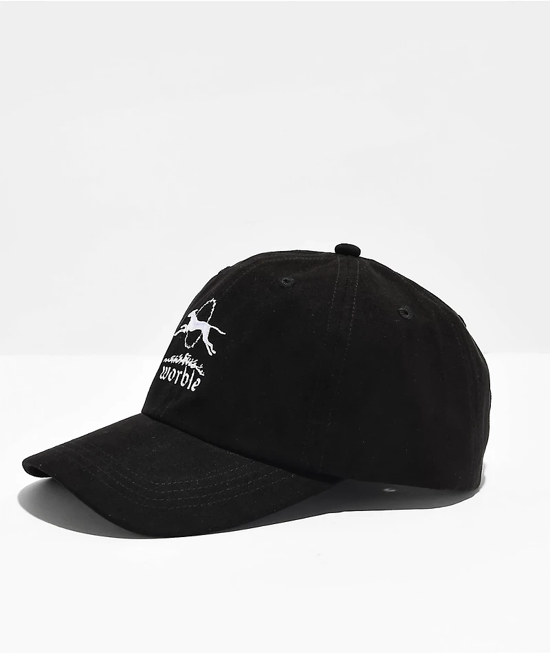 Worble Bad Lou Black Faux Suede Snapback Hat