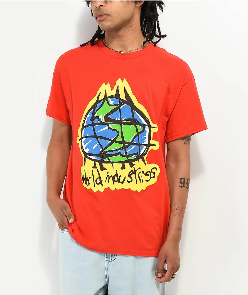 World Industries Drawn Logo Red T-Shirt