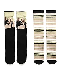 Wrangler Retro 2 Pack Black Crew Socks