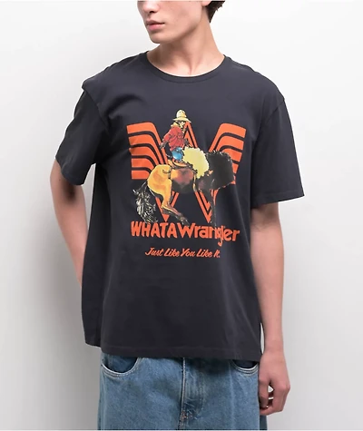 Wrangler x Whataburger Long Live Burgers Faded Black T-Shirt