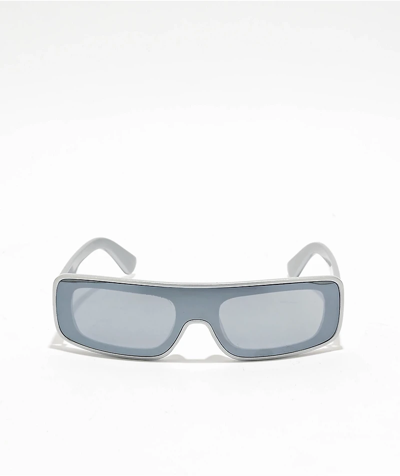 Wrap Shield Silver Sunglasses